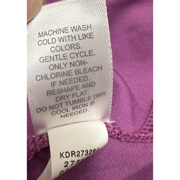 J. Jill Wearever Collection Tank Dress Sz XLP Purple Pleated Midi Stretch Casual - Picture 11 of 12